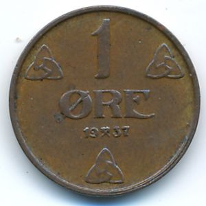 Норвегия, 1 эре (1937 г.)