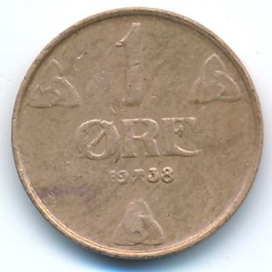 Норвегия, 1 эре (1938 г.)