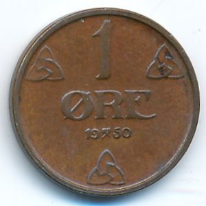 Норвегия, 1 эре (1950 г.)
