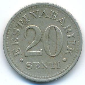 Эстония, 20 сентов (1935 г.)