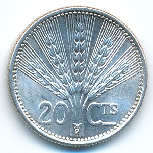Уругвай, 20 сентесимо (1954 г.)
