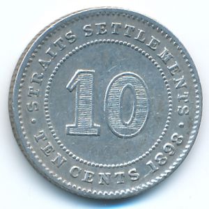 Стрейтс-Сетлментс, 10 центов (1898 г.)