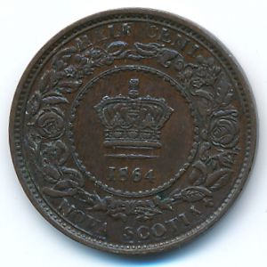 Новая Шотландия, 1/2 цента (1864 г.)