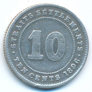Стрейтс-Сетлментс, 10 центов (1896 г.)