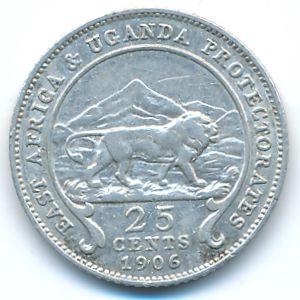 Восточная Африка, 25 центов (1906 г.)