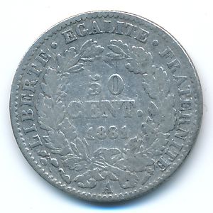 Франция, 50 сентим (1881 г.)