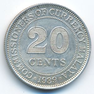 Малайя, 20 центов (1939 г.)