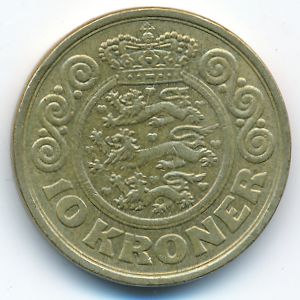 Дания, 10 крон (1989 г.)