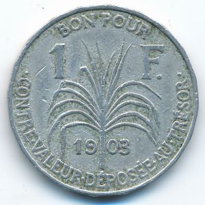 Гваделупа, 1 франк (1903 г.)