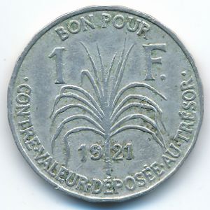 Гваделупа, 1 франк (1921 г.)