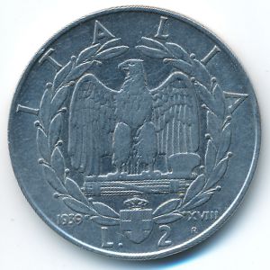 Италия, 2 лиры (1939 г.)