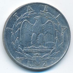 Италия, 2 лиры (1940 г.)