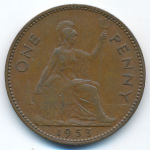 Великобритания, 1 пенни (1953 г.)
