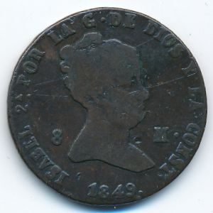 Испания, 8 мараведи (1849 г.)