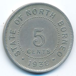 Северное Борнео, 5 центов (1938 г.)