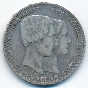 Бельгия, 5 франков (1853 г.)