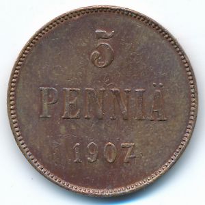 Финляндия, 5 пенни (1907 г.)