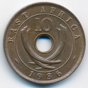 Восточная Африка, 10 центов (1936 г.)