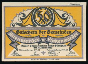 Нотгельды Германии, 50 пфеннигов (1922 г.)