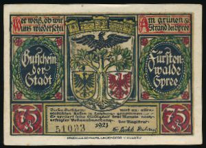 Нотгельды Германии, 75 пфеннигов (1921 г.)