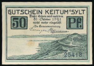 Нотгельды Германии, 50 пфеннигов (1921 г.)