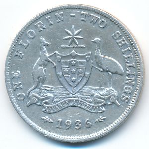 Australia, 1 florin, 1936