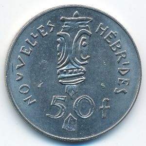 New Hebrides, 50 francs, 1972