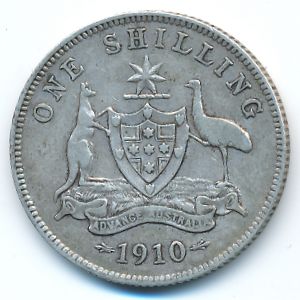 Австралия, 1 шиллинг (1910 г.)