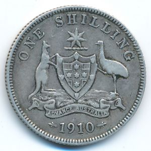 Австралия, 1 шиллинг (1910 г.)