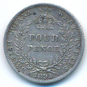 Британская Гвиана, 4 пенса (1891 г.)