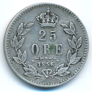 Sweden, 25 ore, 1856