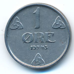 Norway, 1 ore, 1943