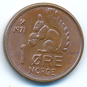Норвегия, 1 эре (1971 г.)