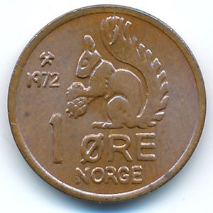 Норвегия, 1 эре (1972 г.)