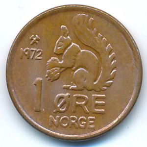 Норвегия, 1 эре (1972 г.)