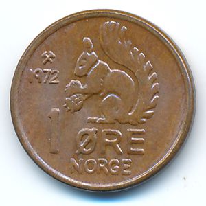 Норвегия, 1 эре (1972 г.)