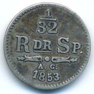 Швеция, 1/32 риксдалера (1853 г.)