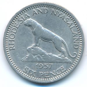 Родезия и Ньясаленд, 6 пенсов (1957 г.)