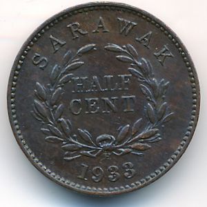 Sarawak, 1/2 cent, 1933