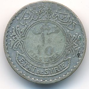 Syria, 10 piastres, 1929