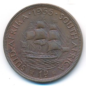 South Africa, 1 penny, 1955