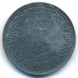 Вольнцах., 15 пфеннигов (1917 г.)