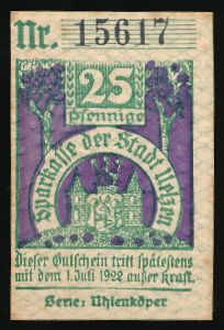 Нотгельды Германии, 25 пфеннигов (1922 г.)