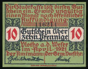 Нотгельды Германии, 10 пфеннигов (1920 г.)
