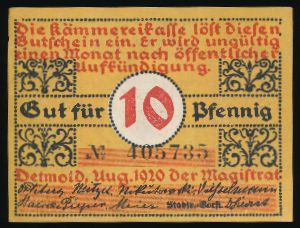 Нотгельды Германии, 10 пфеннигов (1918 г.)