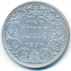 Британская Индия, 1 рупия (1890 г.)