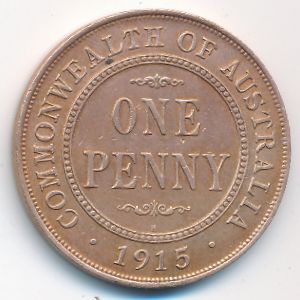 Австралия, 1 пенни (1915 г.)