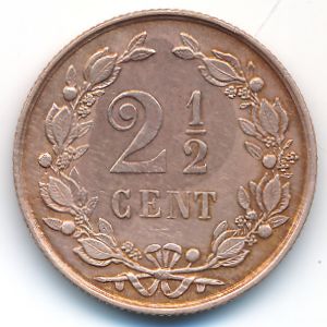 Нидерланды, 2 1/2 цента (1884 г.)