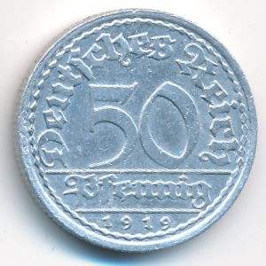 Веймарская республика, 50 пфеннигов (1919 г.)