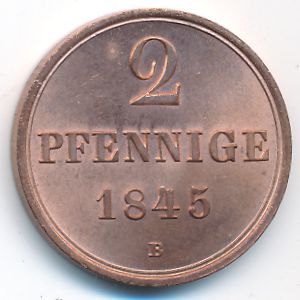 Ганновер, 2 пфеннига (1845 г.)